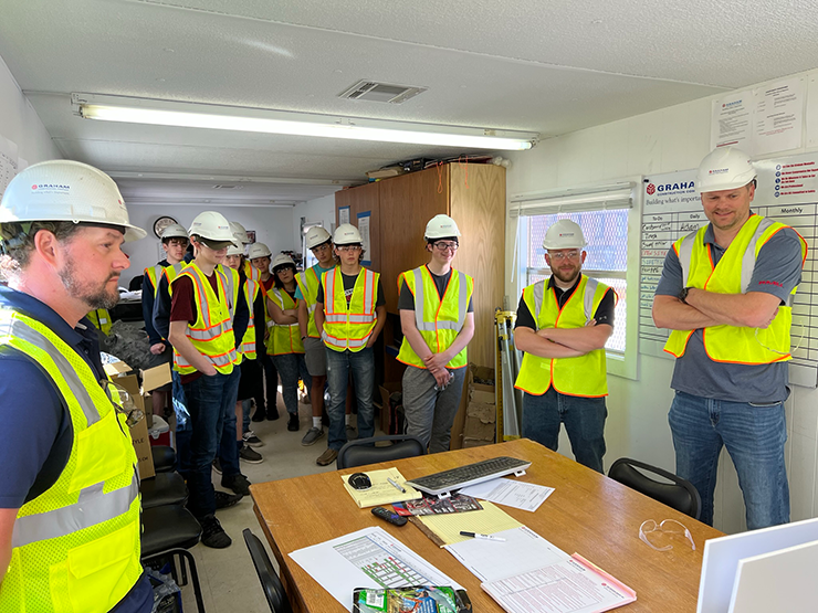 Muscatine High School students tour 304 Iowa Avenue, the future Stanley Center home