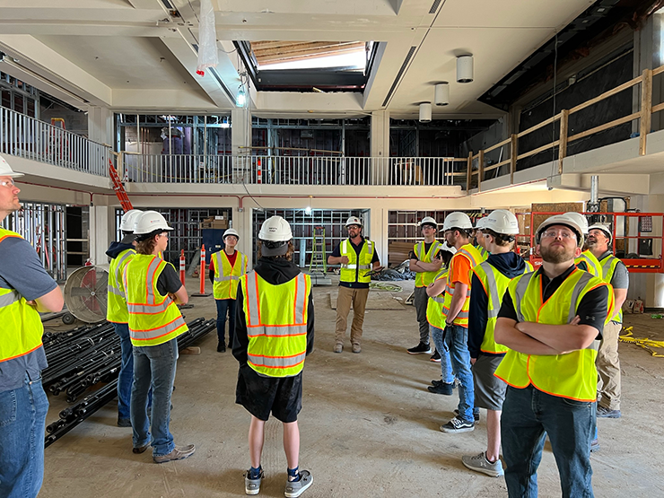 Muscatine High School students tour 304 Iowa Avenue, the future Stanley Center home