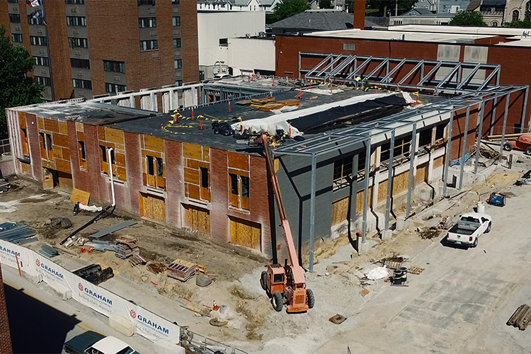 Early construction of the exterior. (Graham photo) 2024/07/Techtonic-HR-Stanley-Center-Living-Building_Episode-3_01.jpg 